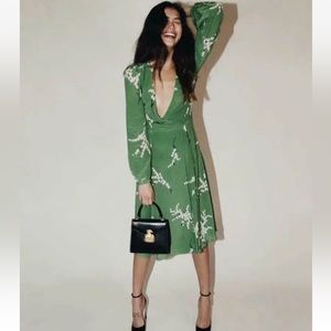 Realisation Par The Violette Summer Loving Green Midi Dress Size Medium